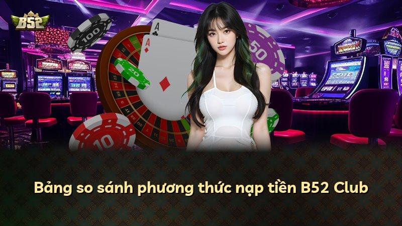 Bảng so sánh phương thức nạp tiền B52 Club
